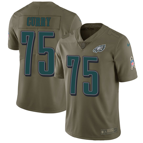 Nike Eagles #75 Vinny Curry Olive Youth Stitched NFL Limited Salute to Service Jersey - Click Image to Close
